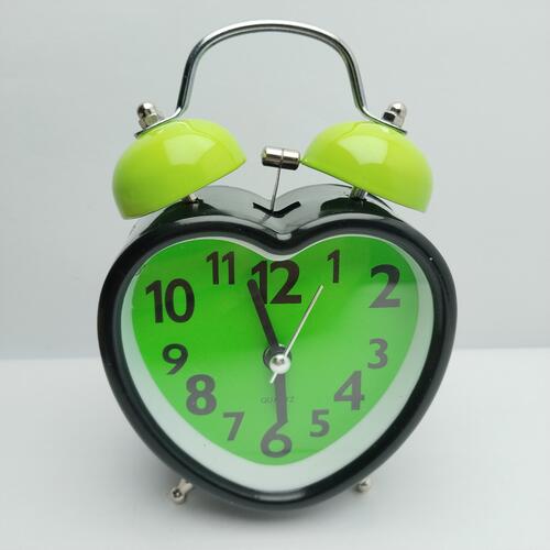 Classic Twin Bell Table Alarm Clock Yellow Color Multi Function Loud Alarm With Night Light For Kids