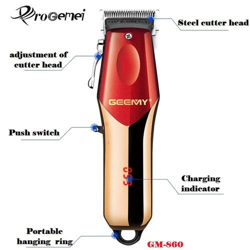 GEEMY GM-860 – Trimmer for Men Beard & Hair | Trimmer for Women | Electric Hair Clipper | Cordless & Rechargeable | Trimmers Groomers Clippers | Personal & Salon Grooming Kit | Trimmer | Original Professional Rechargeable Hair Trimmer | By Ozone Nepal
