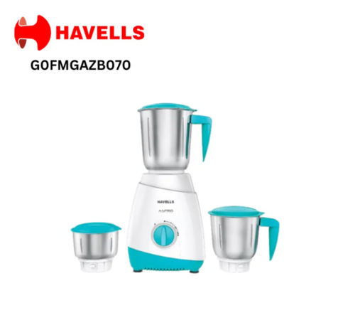 Havells Mixer/ Grinder Aspro Light Blue 700W (G0FMGAZB070)- 3Jar