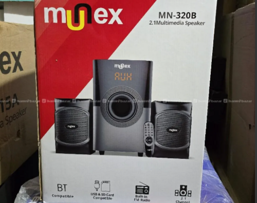 Munex MN -320B 2.1 Multimedia Speaker With Bluetooth Supporting USB MSD AUX Fm And Remote Control