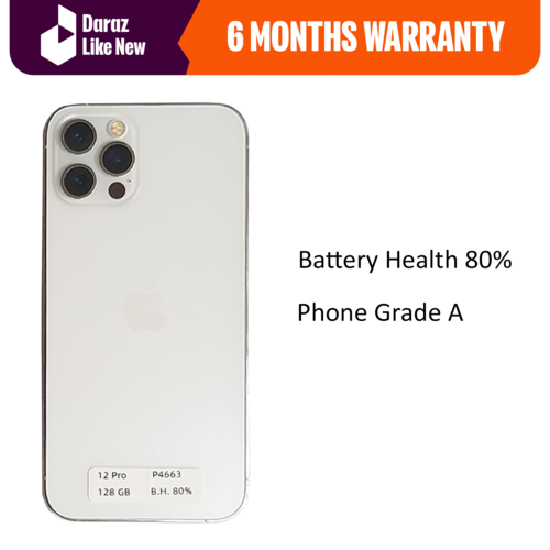 ( Renewed ) Apple iPhone 12 Pro - 128 GB Silver - NTA / MDMS Approved